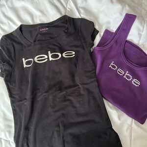 BEBE T SHIRT AND TANK TOP